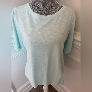 Talbots Womens Teal Crew Neck Shirt Size M
